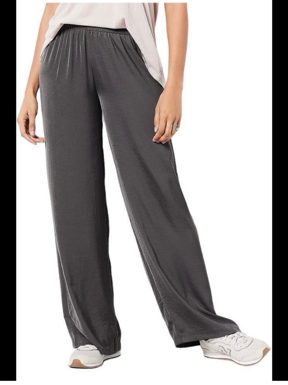 NWT Barefoot Dreams Washed Satin Wide Leg Pant